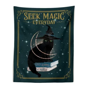 Cat Mysterious Divination Witchcraft Tapestry